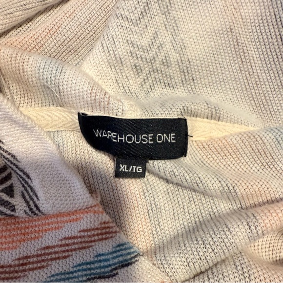 WAREHOUSE ONE Pastel Multicolour Mexican Baja Jerga Pullover Beachy Surf Boho XL - Picture 9 of 10